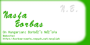 nasfa borbas business card